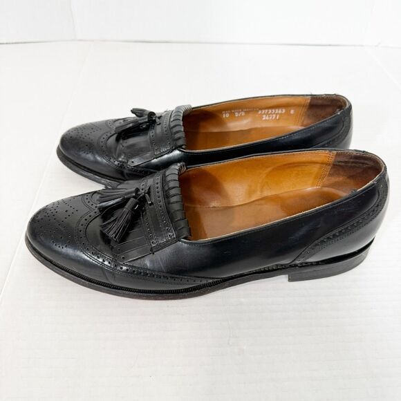 Bostonian‎ Vintage Leather Black Kiltie Tassel Wingtip 26271 USA Loafers Size 10